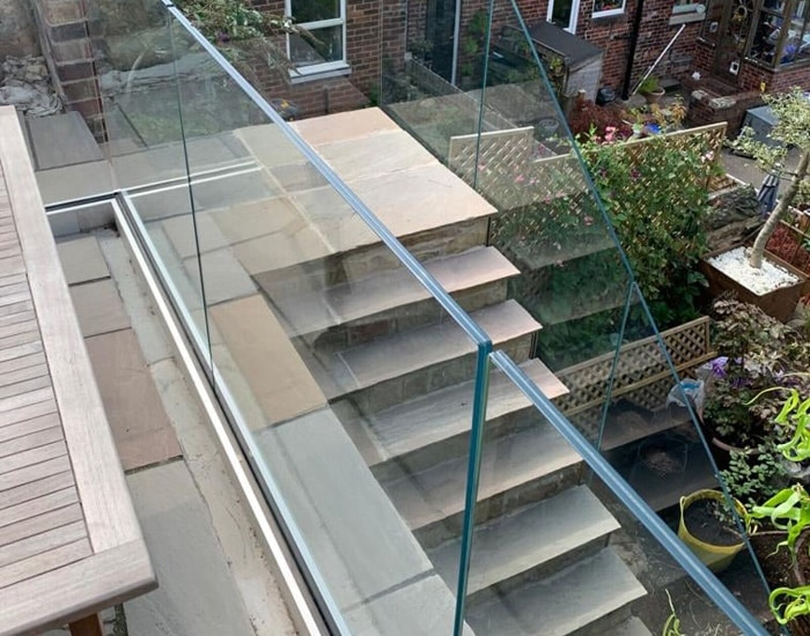 close up of frameless glass balustrade